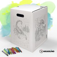 Hockolino | DIY-Ausmal-Papphocker | Riesenmonster | 300x300x420 mm