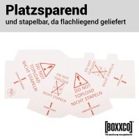 Palettenhütchen Stapelschutz | Stapelschutz-Pyramide | Nicht stapeln Warnhinweis | 200x200x270 mm