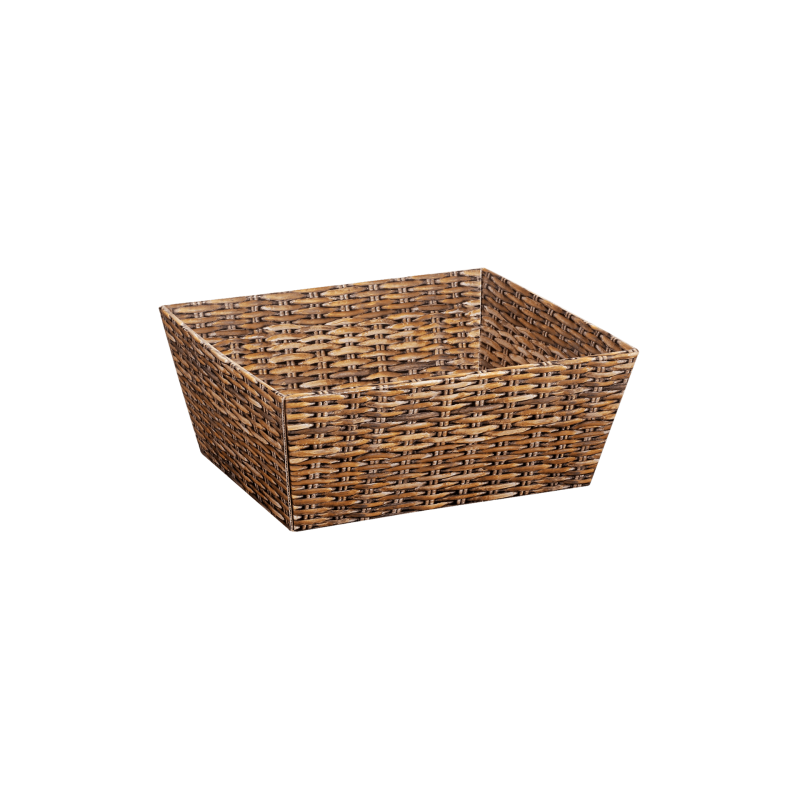 Präsentkorb viereckig Marché klein | Geschenkkorb offene Welle | Präsentschale stabil | 198x148x95 mm