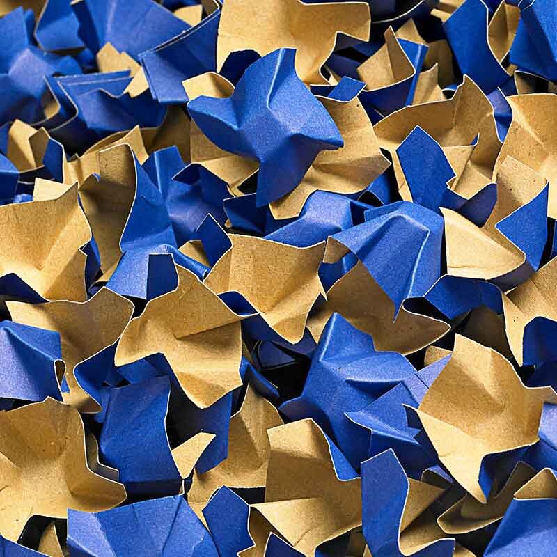BOXXfill Polsterchips I 1 kg I ca. 50 Liter I Stoßfestes Verpackungsmaterial I Blau