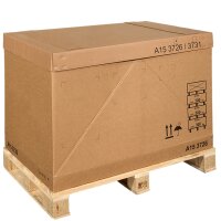 Palettencontainer zweiwellig braun | Europalettenkarton | Exportbox | Schwergutverpackung | 1070x680x690 mm