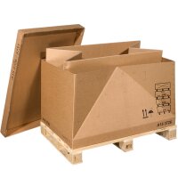 Palettencontainer zweiwellig braun | Europalettenkarton | Exportbox | Schwergutverpackung | 1070x680x690 mm