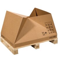 Palettencontainer zweiwellig braun | Europalettenkarton | Exportbox | Schwergutverpackung | 1070x680x690 mm
