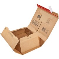Paket Versandbox 330x290x120 mm einwellig braun (DIN A4+) | mit Selbstklebeverschluss | Sicherheitskarton mit Aufreißfaden