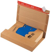 Ordnerverpackung braun 320x290x35-80 mm | Höhenvariable Wickelverpackung | Stabiler Buch- und Ordnerversand