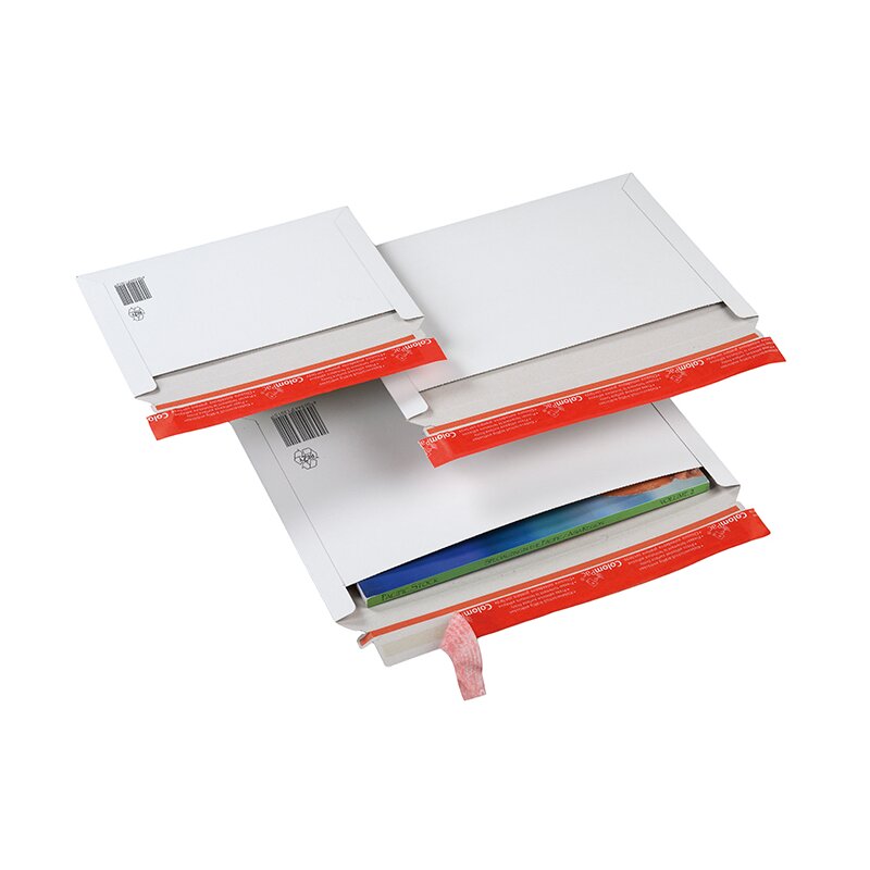 Cardboard mailer 248x174x-30 mm white (DN C5) | Rigid mailing envelope flat pack