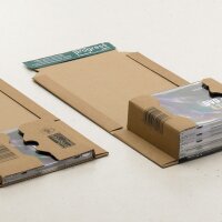 Wrap-around packaging 217x155x-60 mm brown (DN A5) | Variable depth book wrap mailer media pack