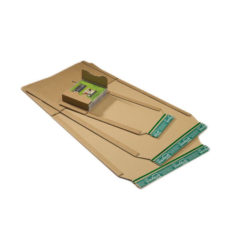 Wrap-around packaging 249x165x-60 mm brown (DN A5+) | Variable depth book wrap mailer media pack