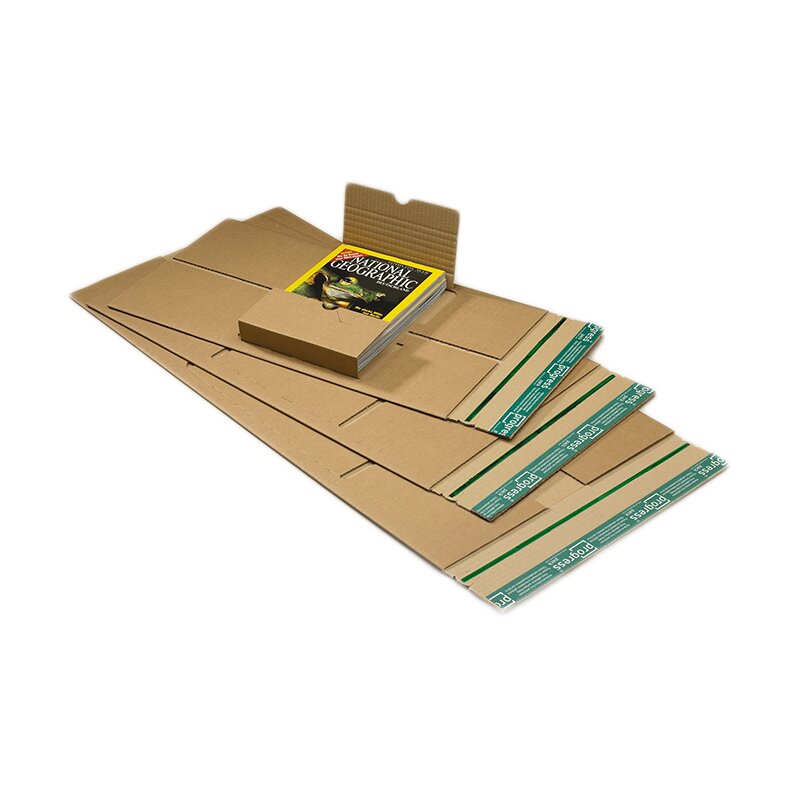 Wickelverpackung 230x165x-70 mm braun (DN C5) | Buchverpackung Kreuzverpackung höhenvariabel
