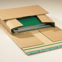 Wrap-around packaging 430x310x-90 mm brown (DN A3) | Variable depth book wrap mailer media pack