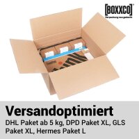 Cardboard box 600x500x200-350 mm double-wall | Shipping box with multi-score lines I FEFCO 0201
