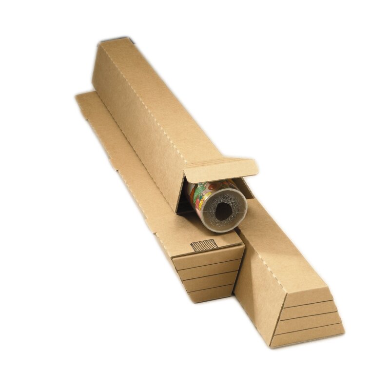Versandhülse 435x105 mm braun | Stabiler Karton für Rollenversand