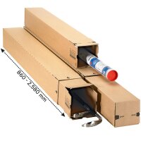 Shipping box 860x201x201 mm brown | Cardboard box single wall FEFCO 0201 carton