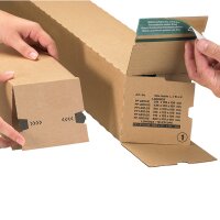 Shipping box 860x201x201 mm brown | Cardboard box single wall FEFCO 0201 carton