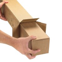 Shipping box 860x201x201 mm brown | Cardboard box single wall FEFCO 0201 carton