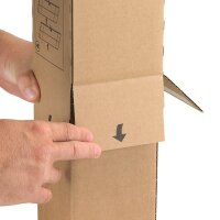 Shipping box 860x201x201 mm brown | Cardboard box single wall FEFCO 0201 carton