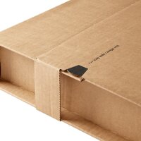 Wickelverpackung 310x220x-92 mm braun (DN A4) mit Sicherungslaschen | Buchverpackung Kreuzverpackung höhenvariabel