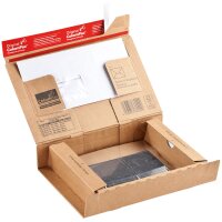Laptop shipping box 410x275 mm brown | Notebook postal box with universal inlay