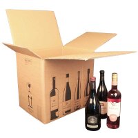 PREMIUM Flaschenversandkarton für 4 Flaschen (0,75 -...