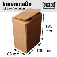Karton Bag-in-Box 1,5 Liter I 130x85x190 mm I FEFCO 0713