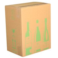 ECOLINE Flaschenkarton | 6 Flaschen 0,75 L | 305x212x368 mm I FEFCO 0203