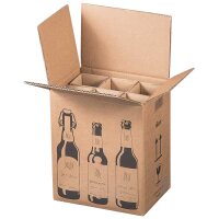 Versandkarton BIER für 6 Flasche 0,33 - 0,5 L |...