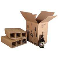 Versandkarton BIER für 6 Flasche 0,33 - 0,5 L |...