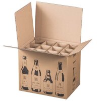 Versandkarton BIER für 12 Flasche 0,33 - 0,5 L |...