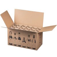 Versandkarton BIER für 18 Flasche 0,33 - 0,5 L |...