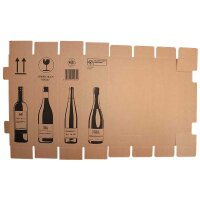 PREMIUM Flaschenversandkarton für 1 Flasche (0,75 - 1L) | 105x105x420 mm | Flaschenkarton