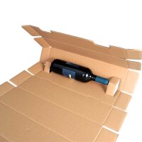 PREMIUM Flaschenversandkarton für 1 Flasche (0,75 - 1L) | 105x105x420 mm | Flaschenkarton