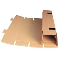 PREMIUM Flaschenversandkarton für 1 Flasche (0,75 - 1L) | 105x105x420 mm | Flaschenkarton