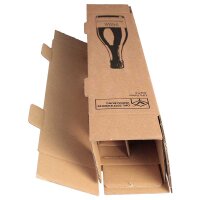 PREMIUM Flaschenversandkarton für 1 Flasche (0,75 - 1L) | 105x105x420 mm | Flaschenkarton