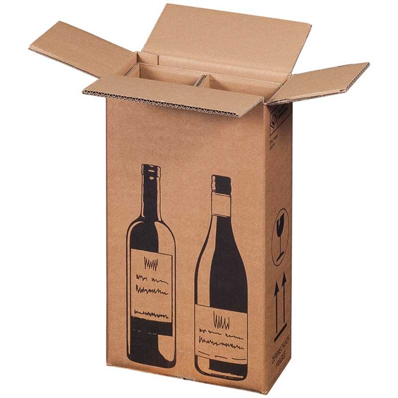 PREMIUM Flaschenversandkarton für 6 Flaschen (0,75 - 1L) | 305x212x368 mm | Flaschenkarton