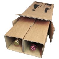 PREMIUM Bottle Shipping Box for 6 Bottles (0.75 - 1L) | 305x212x368 mm | Wine Box