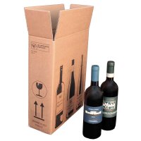 PREMIUM Flaschenversandkarton für 9 Flaschen (0,75 - 1L) | 316x305x368 mm | Flaschenkarton