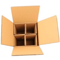 PREMIUM Flaschenversandkarton für 12 Flaschen (0,75 - 1L) | 420x305x368 mm | Flaschenkarton