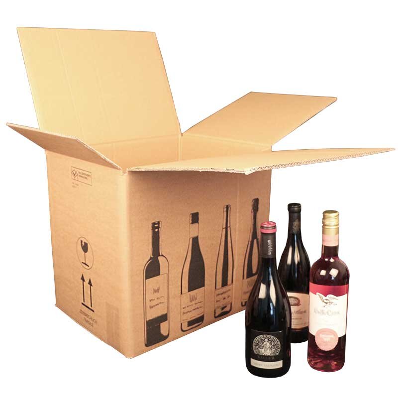 PREMIUM Bottle Shipping Box for 2 Bottles (0.75 - 1L) | 204x108x368 mm | Wine Box