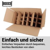BOXXwell Flaschenkarton | 18 Flaschen 0,75 - 1 L | 610x285x380 mm