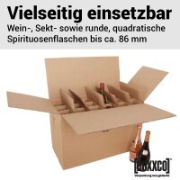BOXXwell Flaschenkarton | 18 Flaschen 0,75 - 1 L | 610x285x380 mm